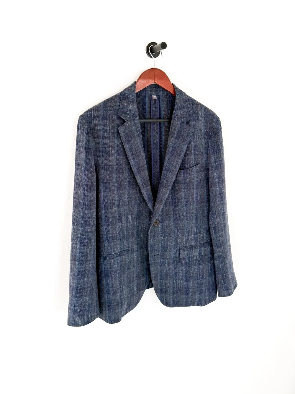 NEW Bonobos Men's Blue Plaid Italian Wool Blazer Lightweight Hopsack 40S Slim